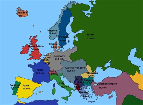 A Map of Europe in 1914